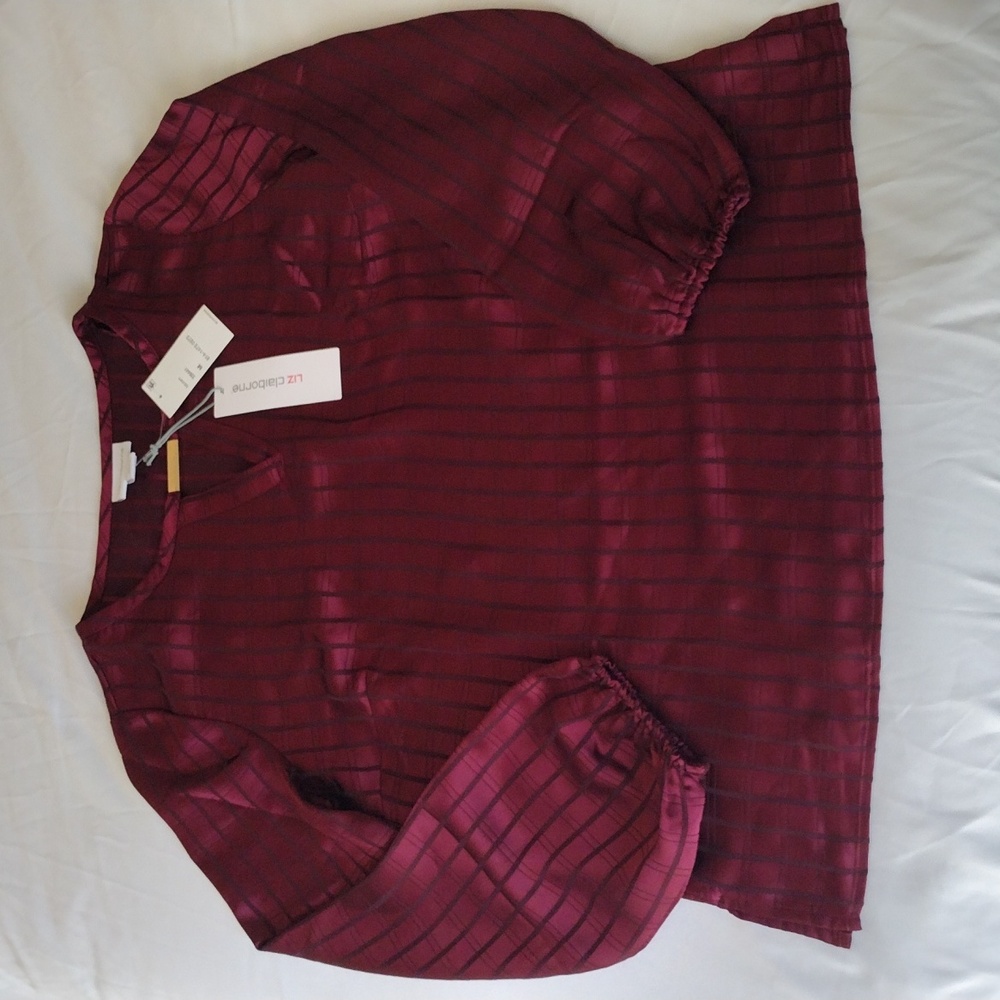 Liz Claiborne Burgundy Blouse Size Medium